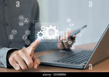 Automation workflow optimization ideas industrial business process marking Stock Photo