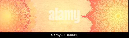 Pink Mandala Pattern on white background. Stock Vector