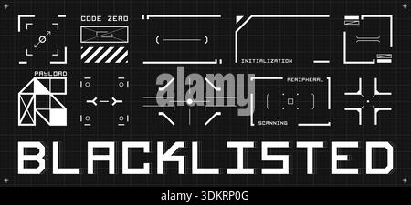 Futuristic HUD interface kit Stock Vector