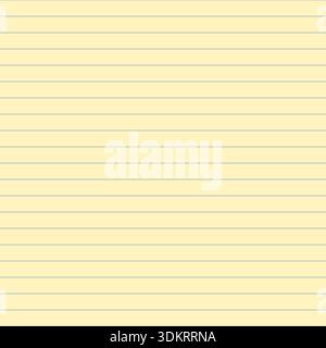 Old yellow line notebook paper seamless pattern. Line grid texture with blue stroke. Paper write sheet seamless background. Vector illustration Stock Vector