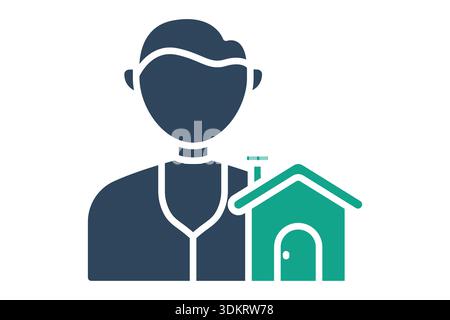 Agent solid icon. Icon related to real estate. Residential elements vector illustration Stock Vector