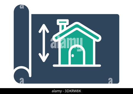 Blueprint solid icon. Icon related to real estate. Residential elements vector illustration Stock Vector