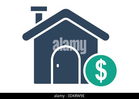 Investment solid icon. Icon related to real estate. Residential elements vector illustration Stock Vector