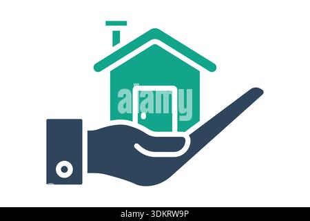 Buyer solid icon. Icon related to real estate. Residential elements vector illustration Stock Vector