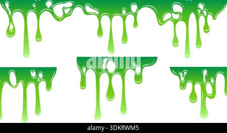 Green goo dripping graphic elements Stock Vector