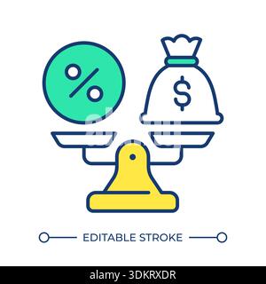 Financial factors comparison line color icon Stock Vector