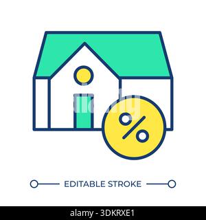 Real estate finance line color icon Stock Vector