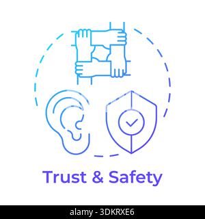 Trust and safety blue gradient concept icon Stock Vector
