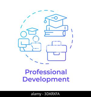 Professional development blue gradient concept icon Stock Vector