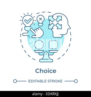 Choice soft blue concept icon Stock Vector