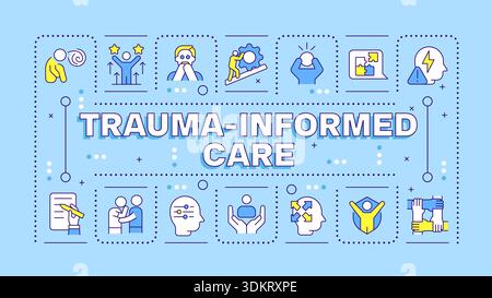 Trauma informed care word concept Stock Vector