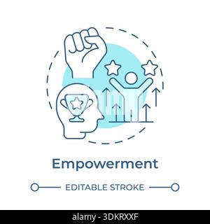 Empowerment soft blue concept icon Stock Vector