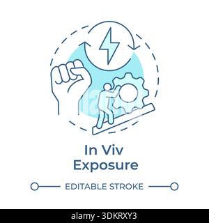 In viv exposure soft blue concept icon Stock Vector