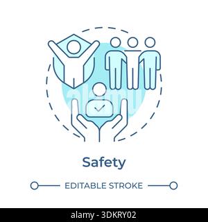 Safety soft blue concept icon Stock Vector