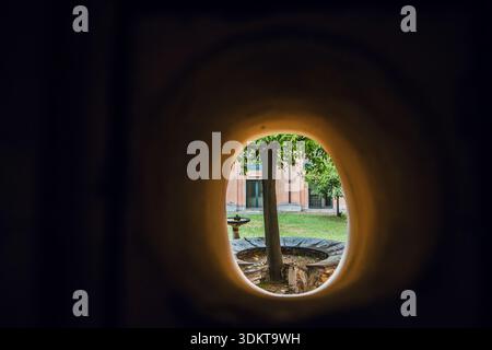 View Through Archway in Rome Stock Photo