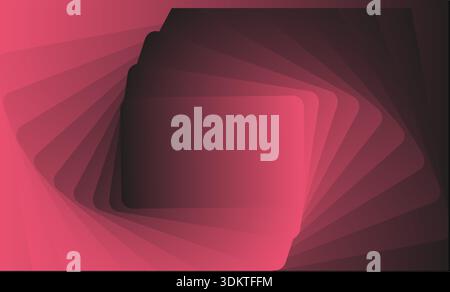 Abstract digital art featuring a vibrant red gradient swirling into a dark abyss creating a sense of depth and mystery with a hypnotic tunnel effect Stock Vector