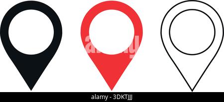 Location pin icon on transparent background Stock Vector