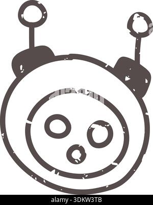 Brown bot icon element. Ai interface doodle style illustration Stock Vector
