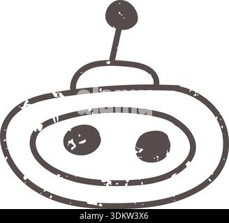Brown bot icon element. Ai interface doodle style illustration Stock Vector