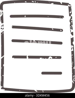 Brown document icon element. Ai interface doodle style illustration Stock Vector