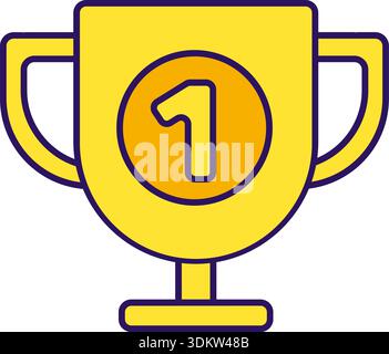 Outline icon set for competition. Gold cup for winner Stock Vector