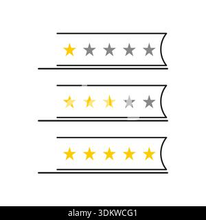 Extraordinary number five 5. Magnificent star ratings. Sophisticated Vector icons. Professional review symbols. EPS 10. Stock Vector