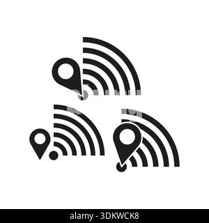 Magnificent location icons. Network Wi Fi Vector. Professional pointer symbols. Sophisticated navigation tools. EPS 10. Stock Vector