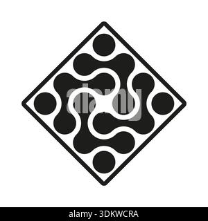 Professional rhombus symbol. Significant liquid shape. Magnificent curvy Vector. Sophisticated linked objects. EPS 10. Stock Vector