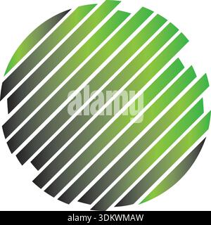 Zig-zag, criss cross lines forming circle shape. Green, red, blue, yellow, purple circle vector shapes Stock Vector