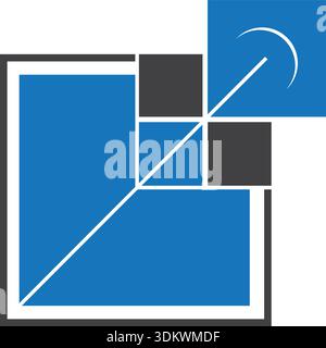 Fill and stroke icon box shpe  logo design Stock Vector