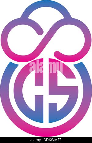 logo of the wreath circle shape logo use crown with the initials letters SG isolated Stock Vector