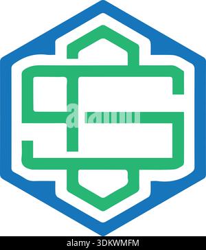 Initials CS Letter Logo Monogram Design Stock Vector