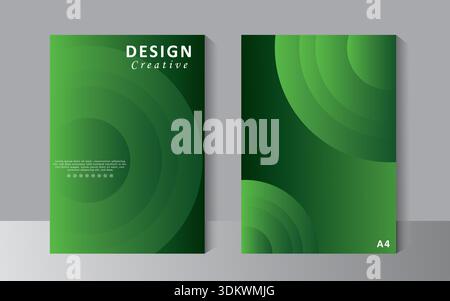 Green colour geometric shape design for book covers, annual report, Leaflet, Brochure, Flyer. Vector template design, book cover design template. Stock Vector