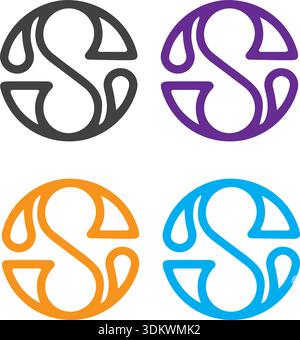Initial letter s with rotate recycle loop logo design unique s modern logo design Stock Vector