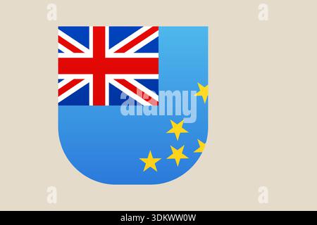 Tuvaluan national flag vector icon displayed in a modern rounded shield for official patriotic graphic design projects.. Stock Vector