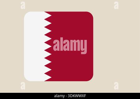 Bahraini national flag displayed as a vector icon in a rounded square shape for modern app and web buttons.. Stock Vector