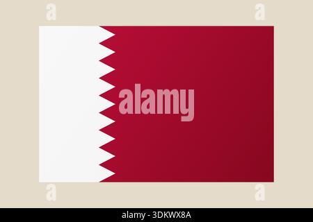 Flag of Bahrain vector graphic isolated on a neutral background representing national patriotism and government identity.. Stock Vector