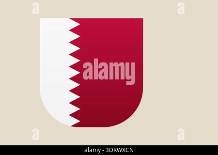 Bahrain Flag vector icon designed in a modern shield shape, an official national symbol representing the Middle Eastern country.. Stock Vector