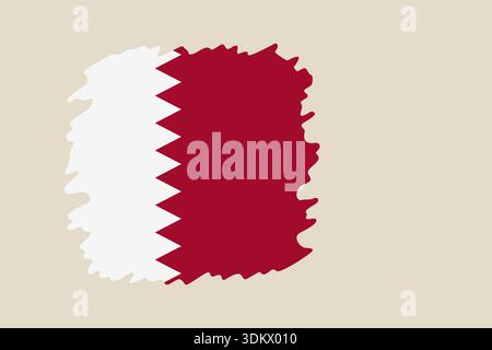 Flag of Bahrain painted with a grunge brush stroke, a creative vector illustration for national patriotic concepts.. Stock Vector