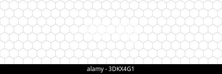 Hexagon or honeycomb seamless pattern. Horizontal background with carbon fiber pattern. Monochrome texture with nano tech elements. Vector simple abst Stock Vector