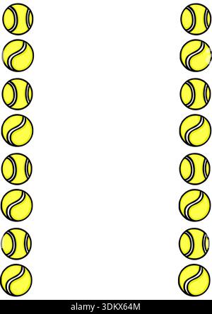 Vector poster with repeating tennis balls on white background Stock Vector