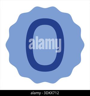 Colorful Number Zero Vector Illustration. Designed for education, counting concepts, infographics, branding and digital media projects. Stock Vector