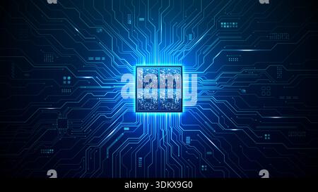 Advanced semiconductor technology with intricate chip Stock Vector