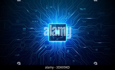 Futuristic CPU architecture with intricate pathways Stock Vector