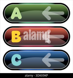 Letters signs on colorful panels Stock Vector