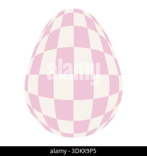 Easter eggs with retro groovy patterns in 60s-70s style. Groovy hippie Happy Easter with distorted psychedelic design. Vector Stock Vector