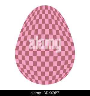 Easter eggs with retro groovy patterns in 60s-70s style. Groovy hippie Happy Easter with distorted psychedelic design. Vector Stock Vector