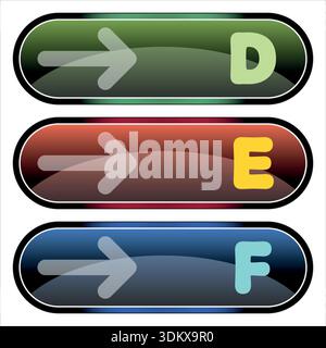 Letters signs on colorful panels Stock Vector