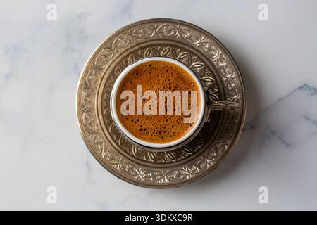 A cup of Turkish coffee or Greek coffee Stock Photo