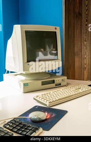 Saint Petersburg, Russia, 6 May 2021, Museum exhibition vintage of old retro personal computers Nec brand Stock Photo